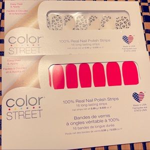NIB 2 Packs of Color Street Shockwave and Spot On, Neon Pink and Leopard Overlay